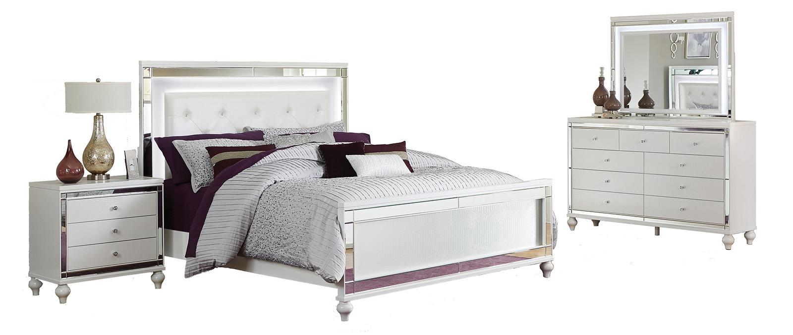 Homelegance Alonza Queen LED Panel Bed 1845LED-1 - LasVegasFurnitureOnline.com