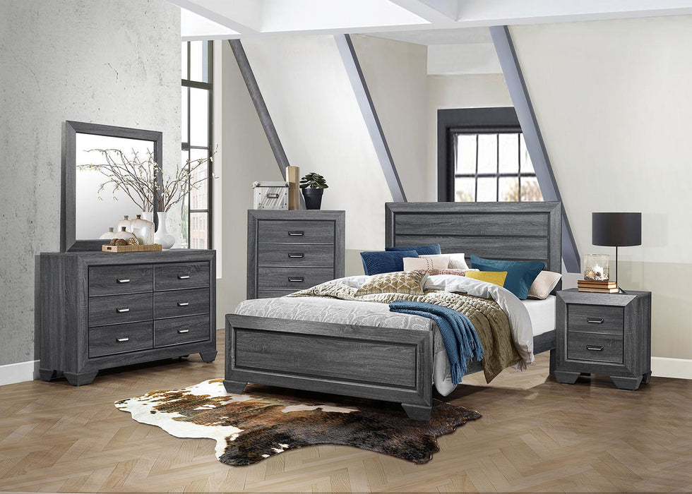 Homelegance Beechnut Queen Panel Bed in Gray 1904GY-1