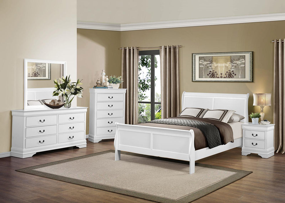 Homelegance Mayville Queen Sleigh Bed in White 2147W-1 - LasVegasFurnitureOnline.com