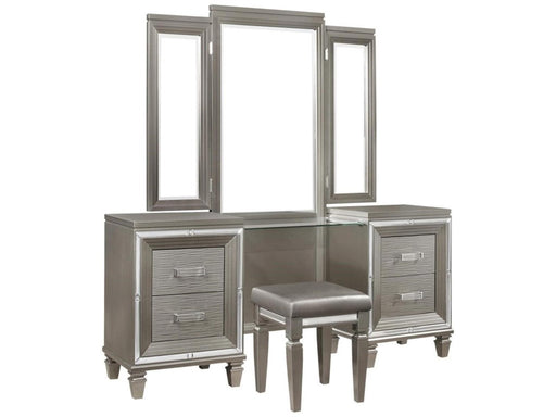 Homelegance Tamsin 3pcs Vanity Dresser with Mirror in Silver Grey Metallic 1616-15 - LasVegasFurnitureOnline.com