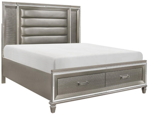 Homelegance Tamsin King Upholstered Storage Bed in Silver Grey Metallic 1616K-1EK* - LasVegasFurnitureOnline.com