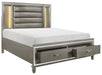 Homelegance Tamsin Queen Upholstered Storage Bed in Silver Grey Metallic 1616-1* - LasVegasFurnitureOnline.com
