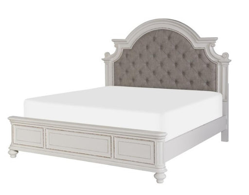 Homelegance Baylesford King Upholstered Panel Bed in Antique White 1624KW-1EK* - LasVegasFurnitureOnline.com