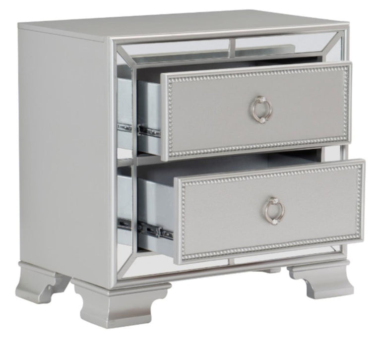 Homelegance Avondale Nightstand in Silver 1646-4 - LasVegasFurnitureOnline.com
