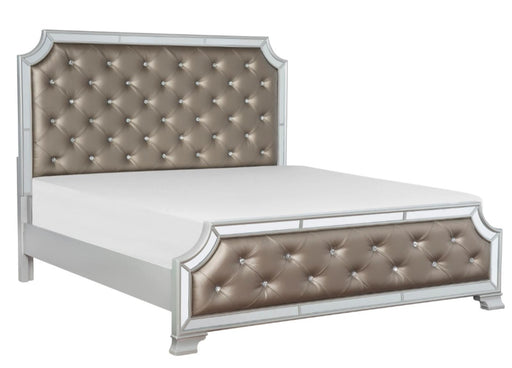 Homelegance Avondale Queen Upholstered Panel Bed in Silver 1646-1* - LasVegasFurnitureOnline.com