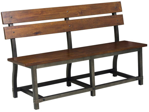 Homelegance Holverson Bench w/ Back in Rustic Brown 1715-BH - LasVegasFurnitureOnline.com