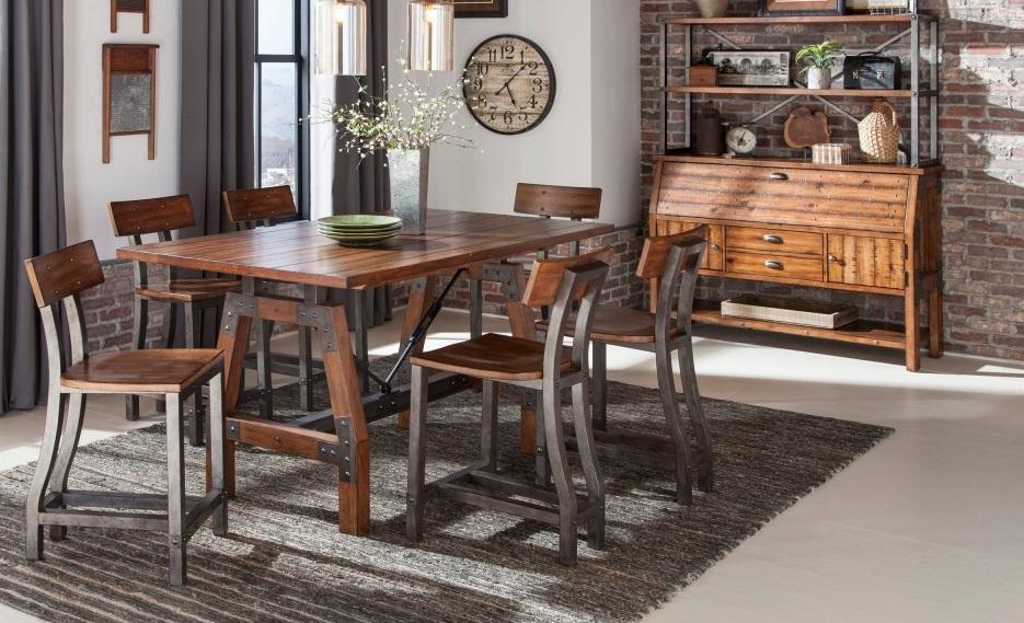 Homelegance Holverson Counter Height Table in Rustic Brown 1715-36 - LasVegasFurnitureOnline.com