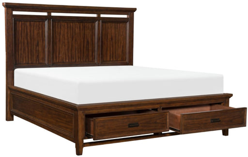 Homelegance Frazier Queen Upholstered Storage Platform Bed in Dark Cherry 1649-1* - LasVegasFurnitureOnline.com