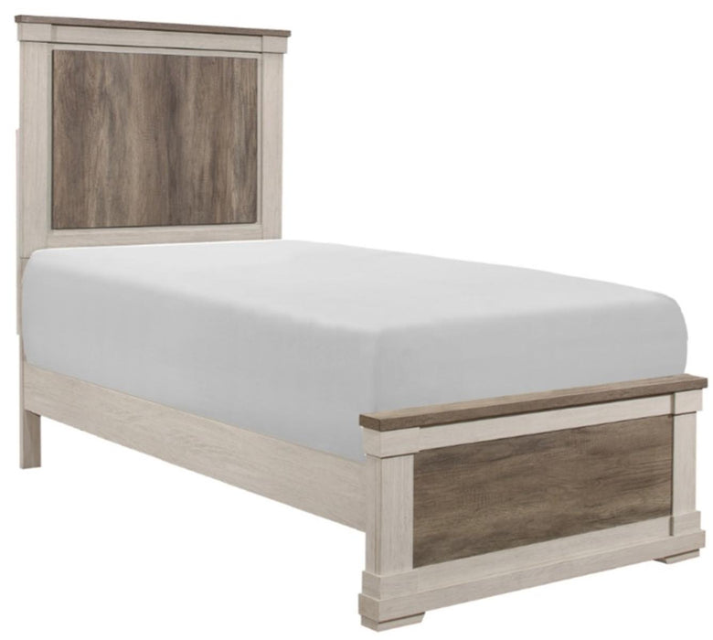 Homelegance Arcadia Twin Panel Bed in White & Weathered Gray 1677T-1* - LasVegasFurnitureOnline.com