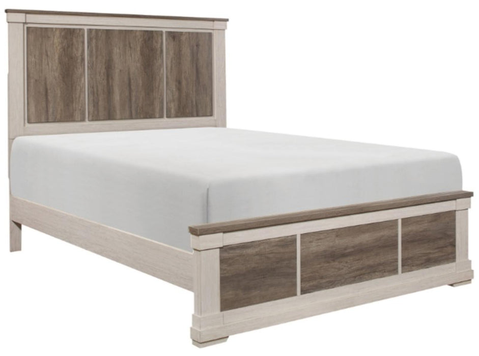Homelegance Arcadia King Panel Bed in White & Weathered Gray 1677K-1EK*