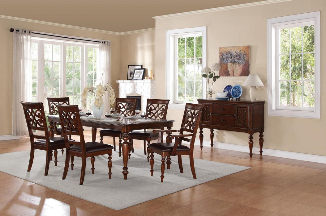 Homelegance Creswell Dining Table in Dark Cherry 5056-78
