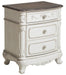 Homelegance Cinderella Night Stand in Antique White with Grey Rub-Through 1386NW-4 - LasVegasFurnitureOnline.com