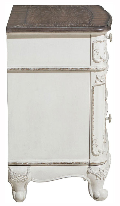 Homelegance Cinderella Night Stand in Antique White with Grey Rub-Through 1386NW-4 - LasVegasFurnitureOnline.com