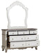 Homelegance Cinderella 7 Drawer Dresser in Antique White with Grey Rub-Through 1386NW-5 - LasVegasFurnitureOnline.com