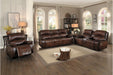 Homelegance Furniture Mahala Double Reclining Sofa in Brown 8200BRW-3 - LasVegasFurnitureOnline.com