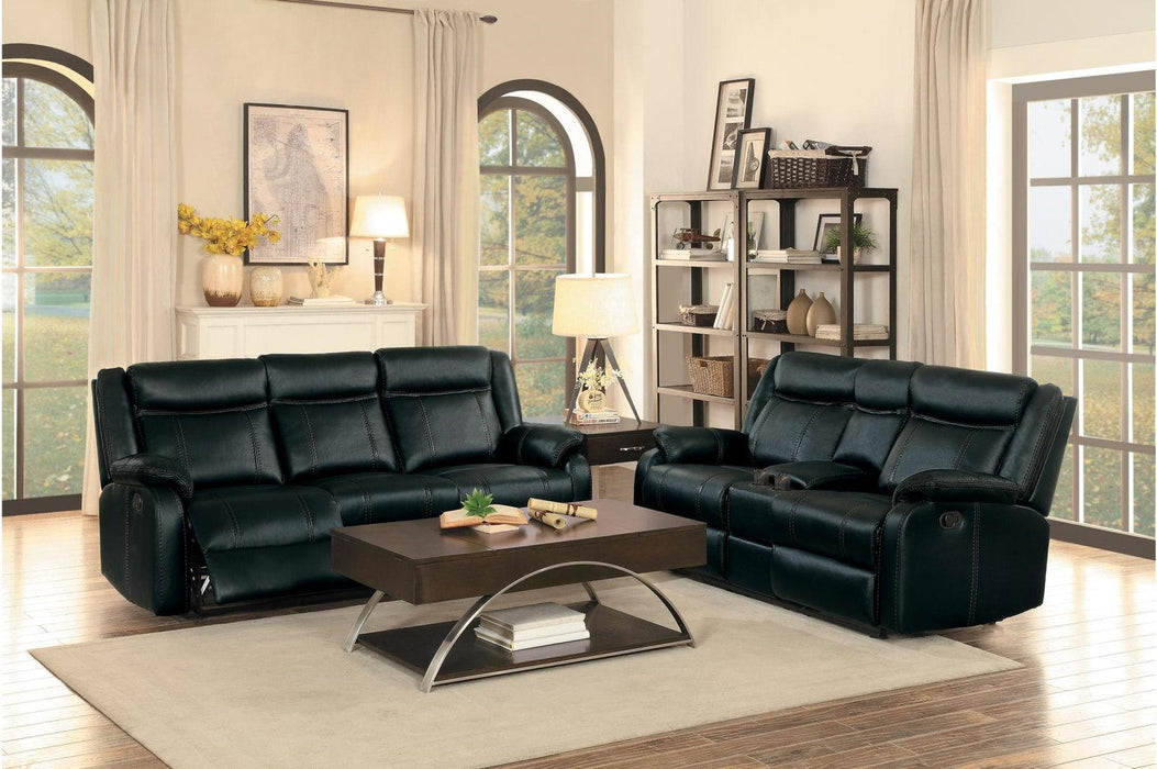Homelegance Furniture Jude Double Glider Recliner Sofa in Black 8201BLK-3 - LasVegasFurnitureOnline.com