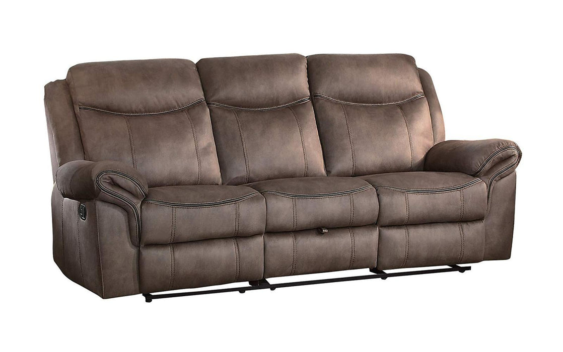 Homelegance Furniture Aram Double Glider Reclining Sofa in Dark Brown 8206NF-3 - LasVegasFurnitureOnline.com