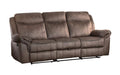 Homelegance Furniture Aram Double Glider Reclining Sofa in Dark Brown 8206NF-3 - LasVegasFurnitureOnline.com