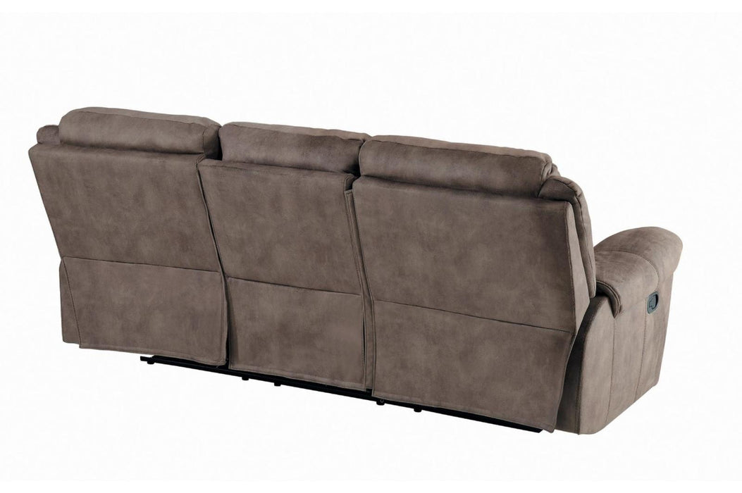 Homelegance Furniture Aram Double Glider Reclining Sofa in Dark Brown 8206NF-3 - LasVegasFurnitureOnline.com