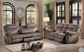 Homelegance Furniture Aram Double Glider Reclining Sofa in Dark Brown 8206NF-3 - LasVegasFurnitureOnline.com
