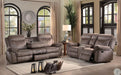 Homelegance Furniture Aram Double Glider Reclining Loveseat in Dark Brown 8206NF-2 - LasVegasFurnitureOnline.com