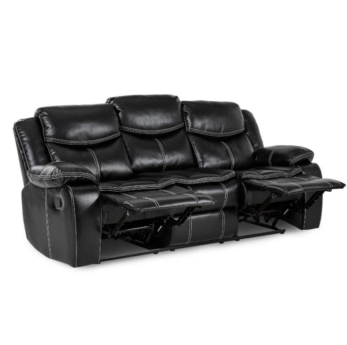 Homelegance Furniture Bastrop Double Reclining Sofa in Black 8230BLK-3 - LasVegasFurnitureOnline.com