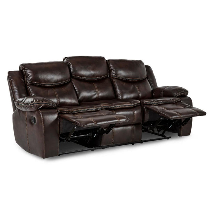 Homelegance Furniture Bastrop Double Reclining Sofa in Brown 8230BRW-3 - LasVegasFurnitureOnline.com