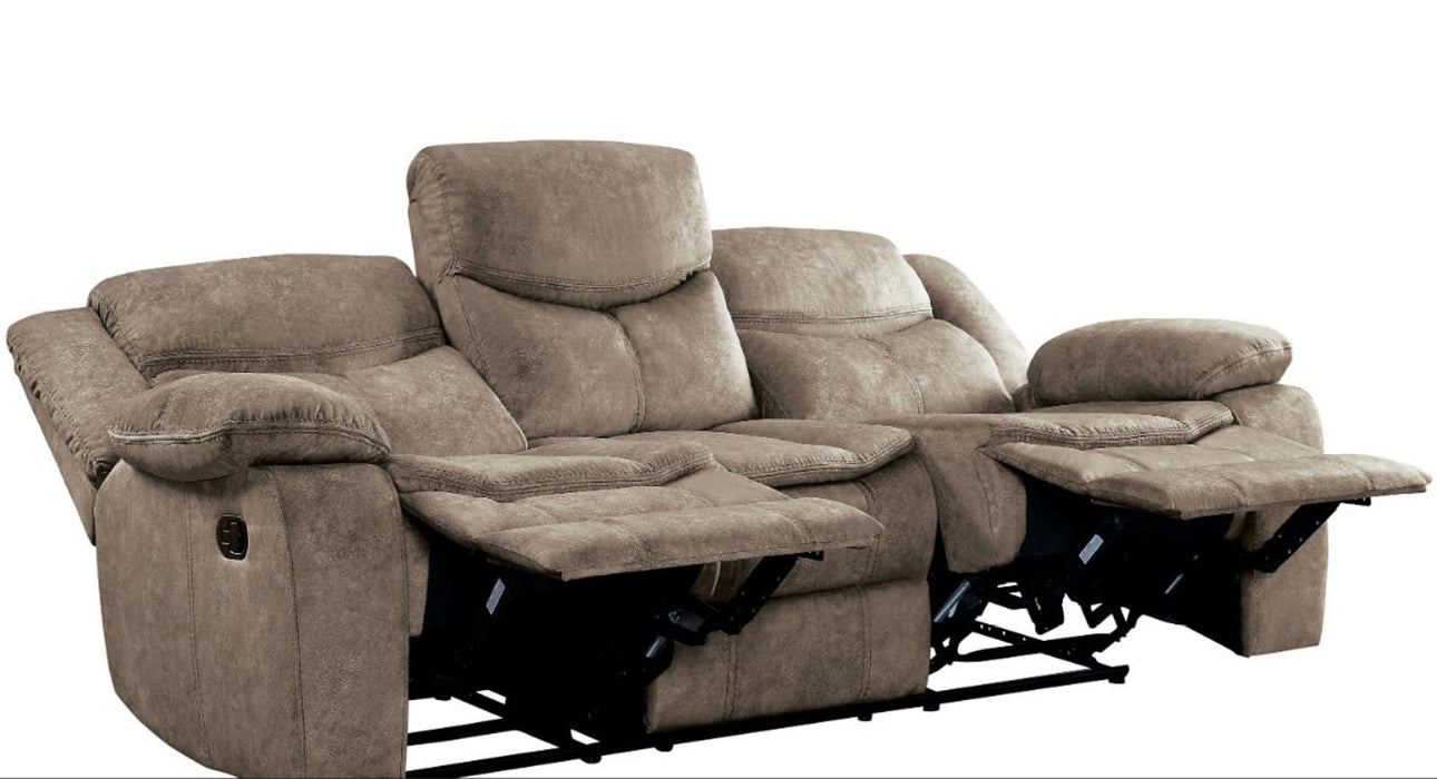 Homelegance Furniture Bastrop Double Reclining Sofa in Brown 8230FBR-3 - LasVegasFurnitureOnline.com