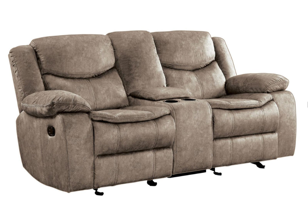 Homelegance Furniture Bastrop Double Glider Reclining Loveseat in Brown 8230FBR-2 - LasVegasFurnitureOnline.com