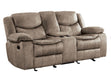 Homelegance Furniture Bastrop Double Glider Reclining Loveseat in Brown 8230FBR-2 - LasVegasFurnitureOnline.com