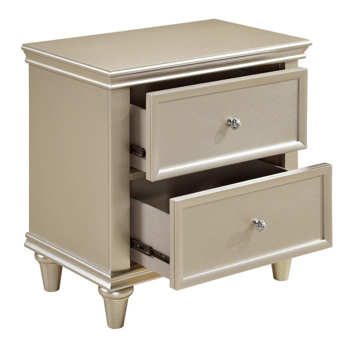 Homelegance Celandine 2 Drawer Nightstand in Silver 1928-4 - LasVegasFurnitureOnline.com