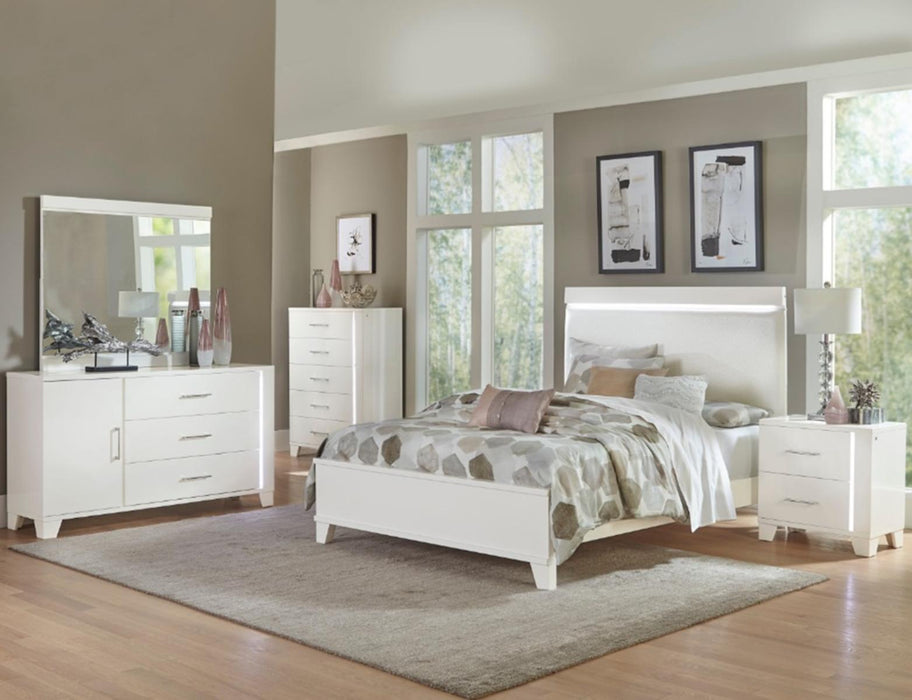 Homelegance Kerren King Platform Bed in White 1678WK-1EK* - LasVegasFurnitureOnline.com