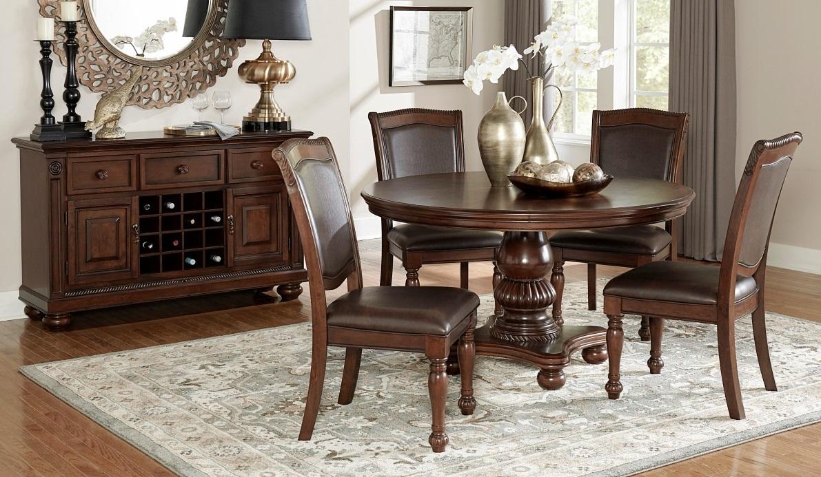Homelegance Lordsburg Round Dining Table in Brown Cherry 5473-54*
