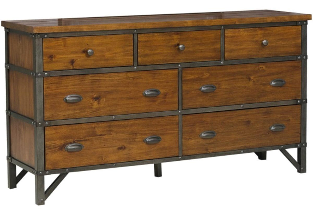 Homelegance Holverson Dresser in Rustic Brown & Gunmetal 1715-5 - LasVegasFurnitureOnline.com