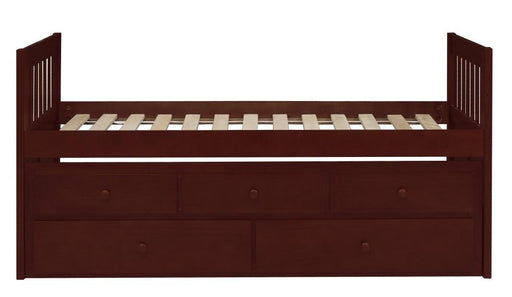 Homelegance Rowe Twin/Twin Trundle Bed w/ Two Storage Drawers in Dark Cherry B2013PRDC-1* - LasVegasFurnitureOnline.com