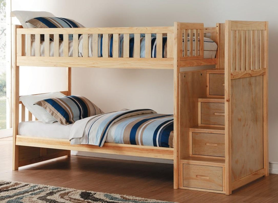 Homelegance Bartly Bunk Bed w/ Reversible Storage in Natural B2043SB-1* - LasVegasFurnitureOnline.com