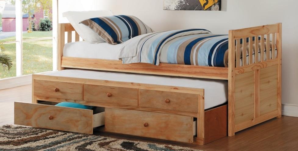 Homelegance Bartly Twin/Twin Trundle Bed w/ 2 Storage Drawers in Natural B2043PR-1* - LasVegasFurnitureOnline.com
