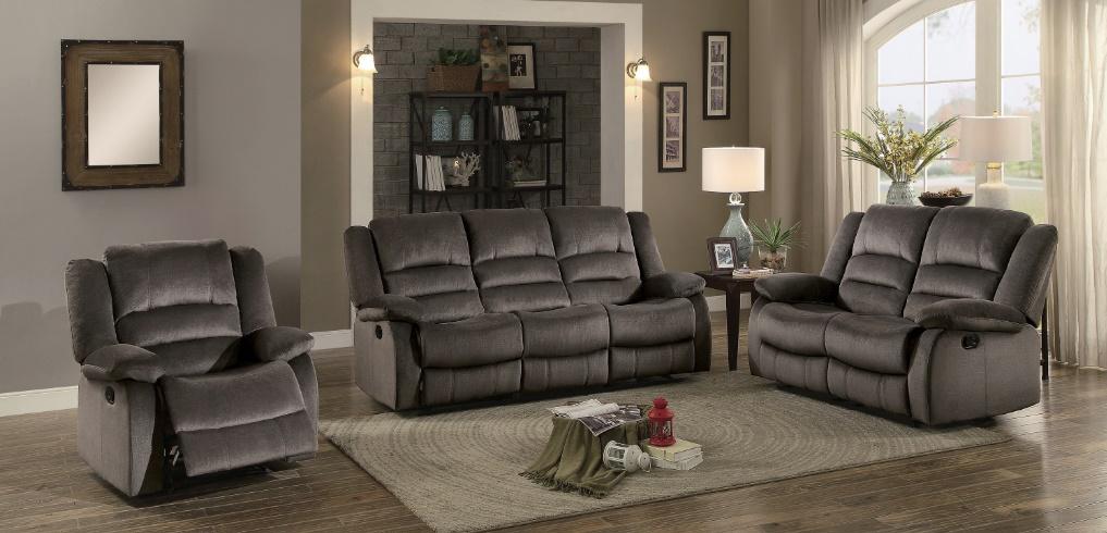 Homelegance Furniture Jarita Double Reclining Loveseat in Chocolate - LasVegasFurnitureOnline.com
