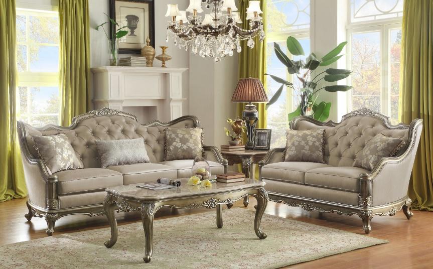 Homelegance Furniture Florentina Loveseat in Taupe 8412-2 - LasVegasFurnitureOnline.com