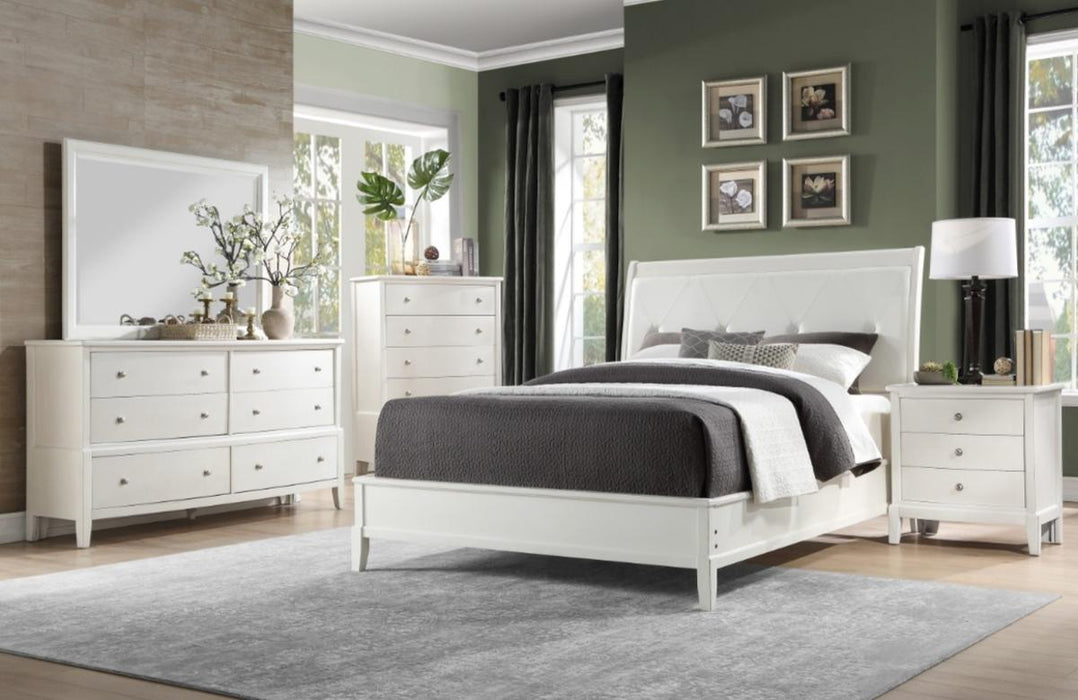 Homelegance Cotterill King Upholstered Sleigh Bed in Antique White 1730KWW-1EK* - LasVegasFurnitureOnline.com