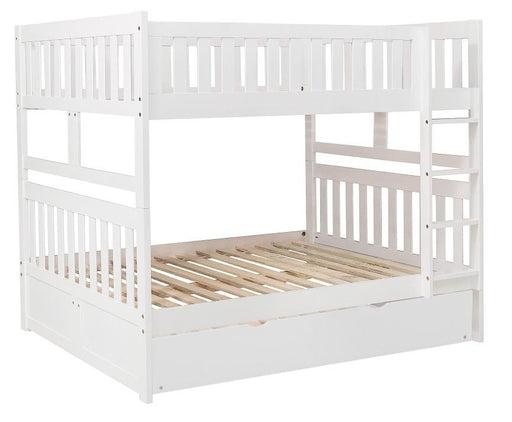 Homelegance Galen Full/Full Bunk Bed w/ Twin Trundle in White B2053FFW-1*R - LasVegasFurnitureOnline.com