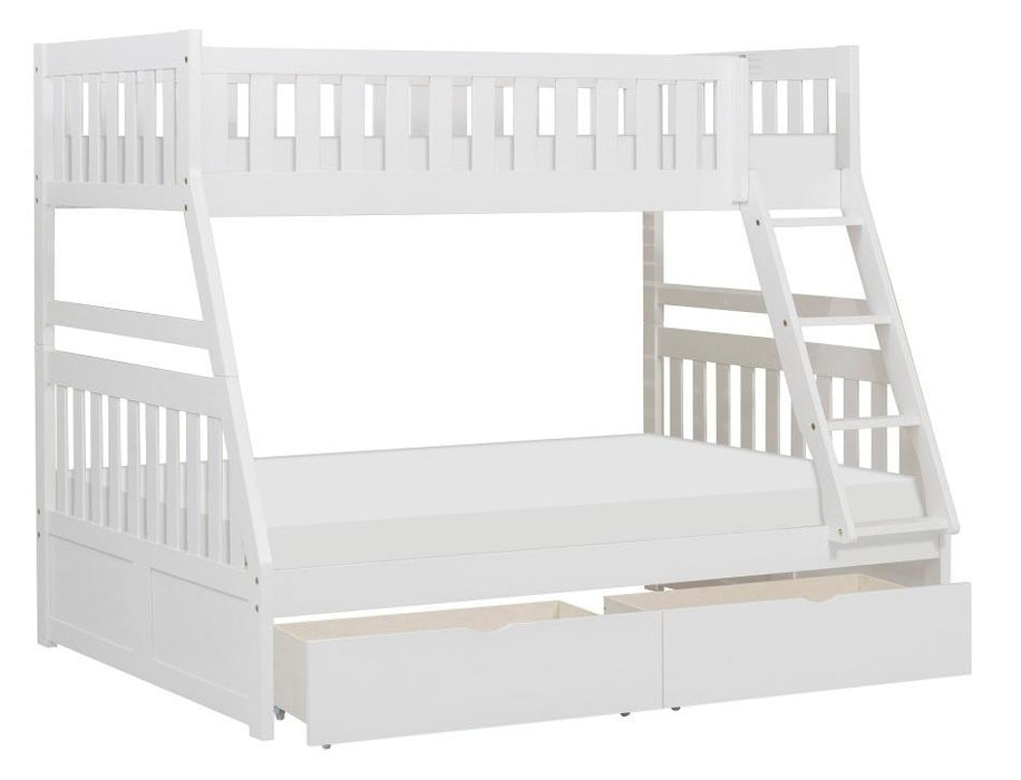 Homelegance Galen Twin/Full Bunk Bed w/ Storage Boxes in White B2053TFW-1*T - LasVegasFurnitureOnline.com