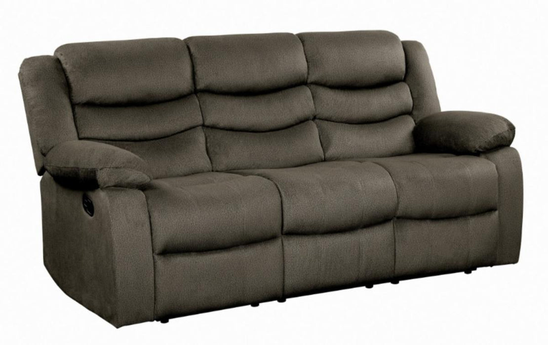 Homelegance Furniture Discus Double Reclining Sofa in Brown 9526BR-3 - LasVegasFurnitureOnline.com