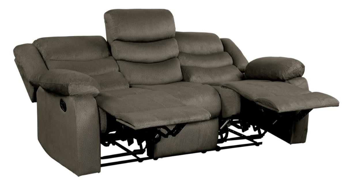 Homelegance Furniture Discus Double Reclining Sofa in Brown 9526BR-3 - LasVegasFurnitureOnline.com