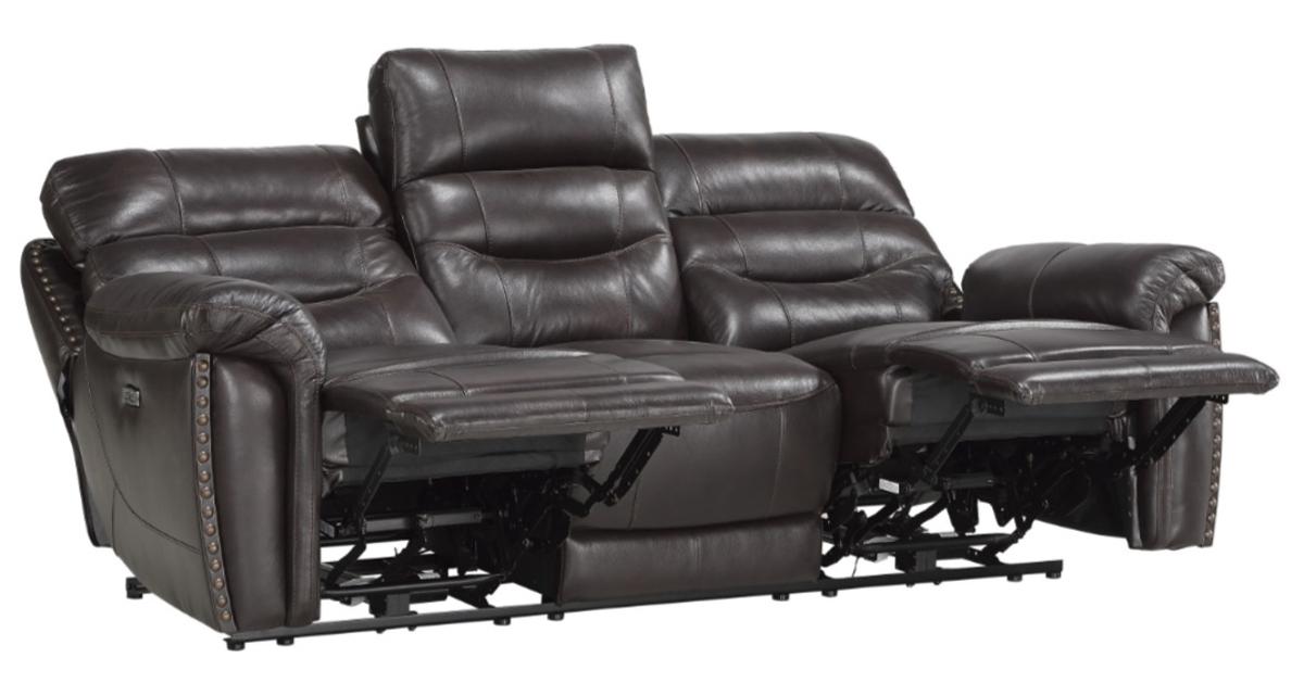 Homelegance Furniture Lance Power Double Reclining Sofa with Power Headrests in Brown 9527BRW-3PWH - LasVegasFurnitureOnline.com