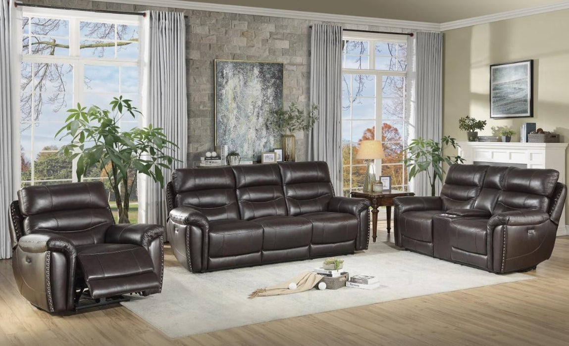 Homelegance Furniture Lance Power Double Reclining Sofa with Power Headrests in Brown 9527BRW-3PWH - LasVegasFurnitureOnline.com
