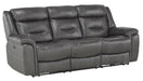 Homelegance Furniture Danio Power Double Reclining Sofa with Power Headrests in Dark Gray 9528DGY-3PWH - LasVegasFurnitureOnline.com