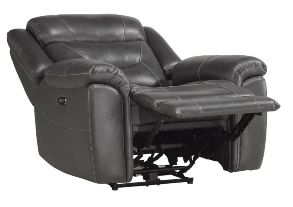 Homelegance Furniture Danio Power Double Reclining Chair with Power Headrests in Dark Gray 9528DGY-1PWH - LasVegasFurnitureOnline.com