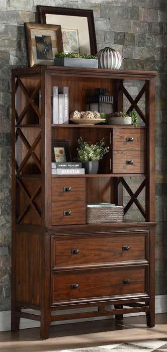 Homelegance Frazier Bookcase in Brown Cherry 1649-18 - LasVegasFurnitureOnline.com