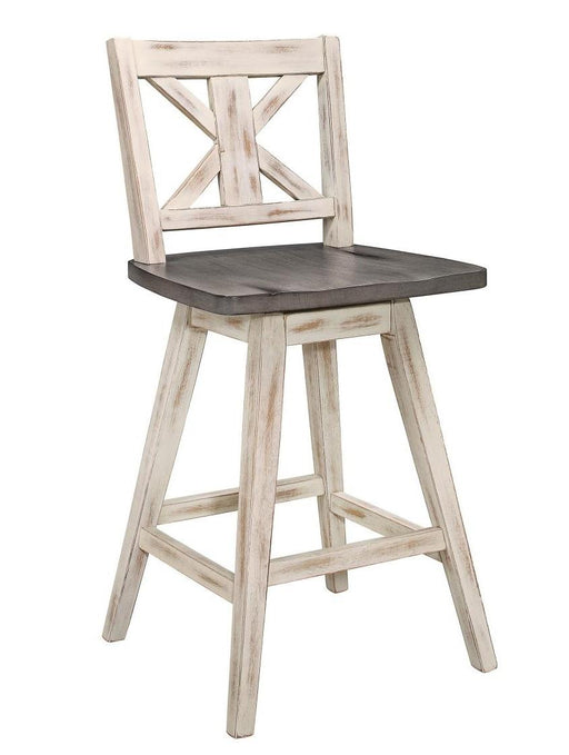 Homelegance Amsonia Swivel Counter Height Chair in Gray and White (Set of 2) - LasVegasFurnitureOnline.com